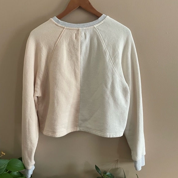 Madewell MWL Airyterry Colorblock Crop Sweatshirt - size Medium - Picture 6 of 7